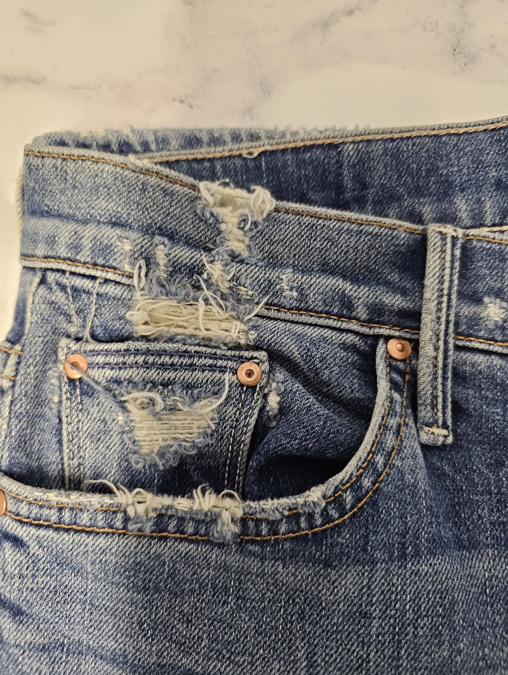 MOTHER Superior The Trickster Ankle High Rise Straight Leg Blue Jeans 27 - Picture 8 of 13